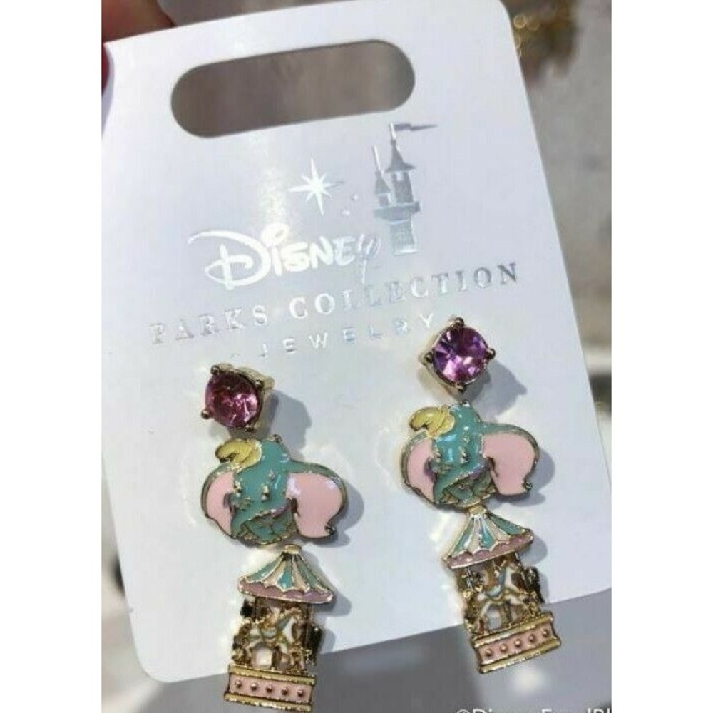 Disney Parks Fantasyland Dumbo Carousel Horse 3 Earrings Set Magic Kingdom NEW